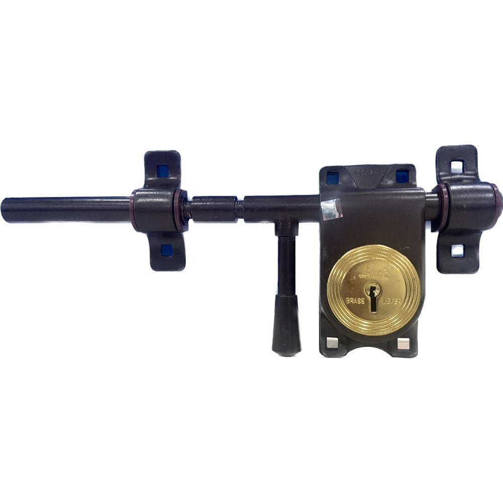 Link Rod Lock 11 inches with Brass Levers and Steel Body | 3 Keys | Brown | 5 Year Warranty