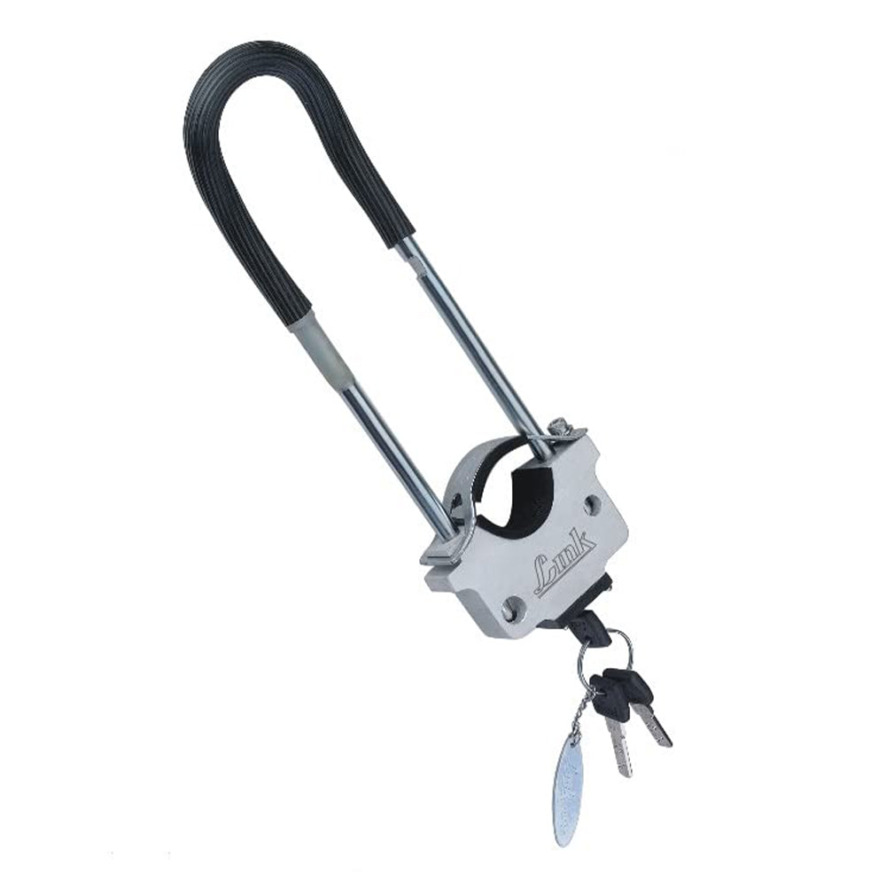Link HT -10 Bike Lock for Front Wheel 3 Hi-Tech Keys, Silver