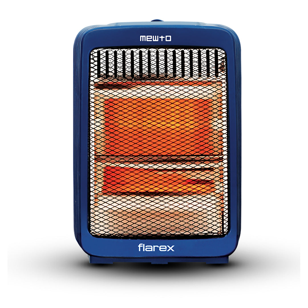 Mewto Flarex Premium Quartz Heater - 180 Wide Angle Oscillation, Energy-Efficient, Cool Touch Body, 2 Heating Levels, Portable Compact Design 800W Room