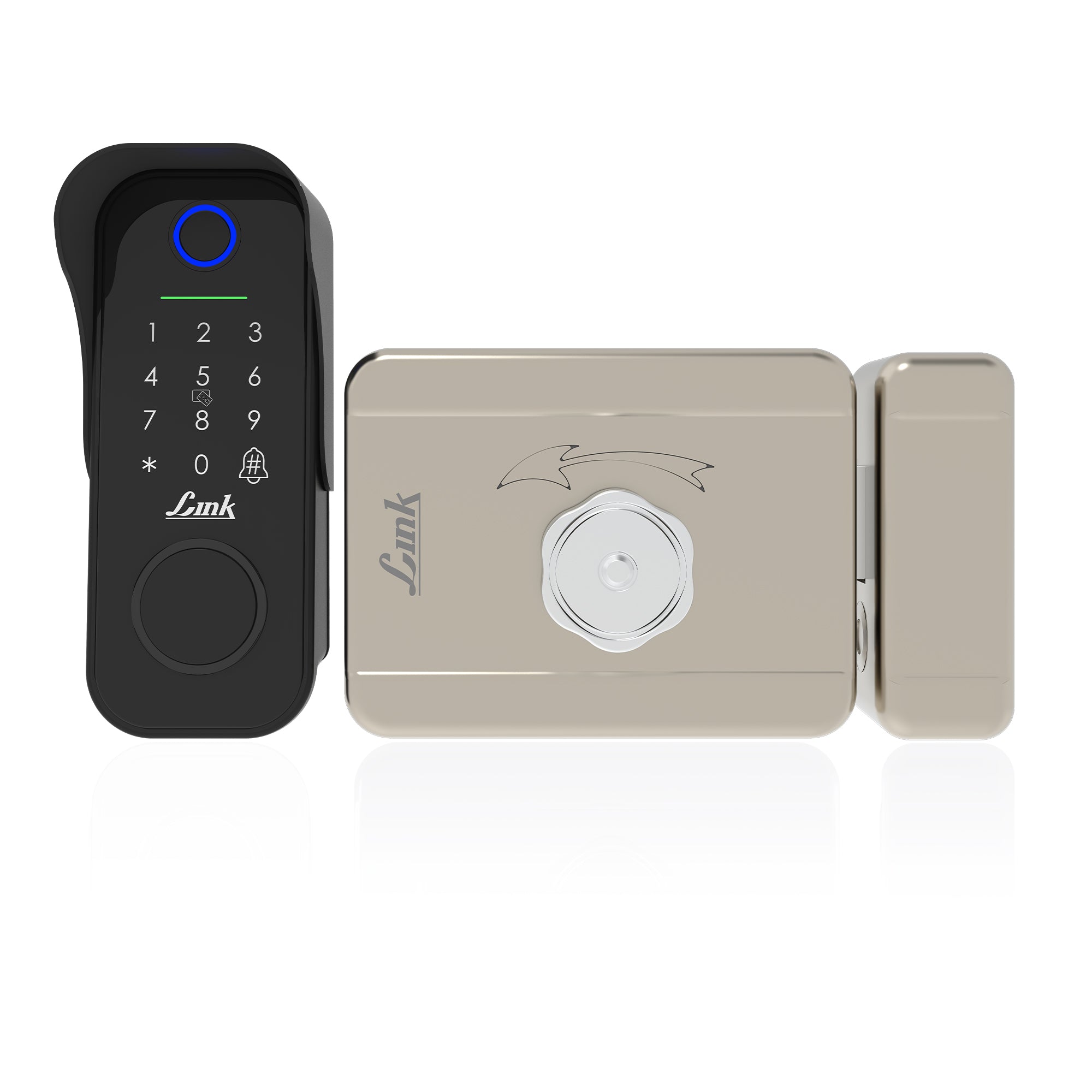 Link Smart Flexi Digital Biometric Rim Lock for Main Door (Mobile app with Wi-Fi, Black)