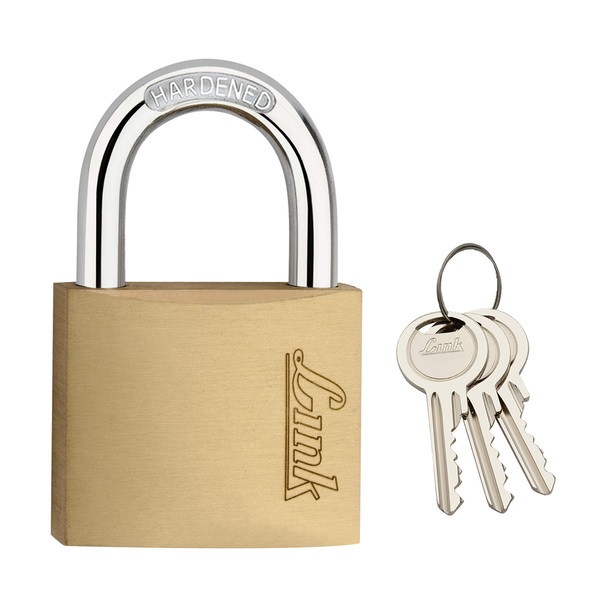 Link PT 40 MM Brass Lock with Hardened Shackle and 3 Brass Key | 15 Years Warranty