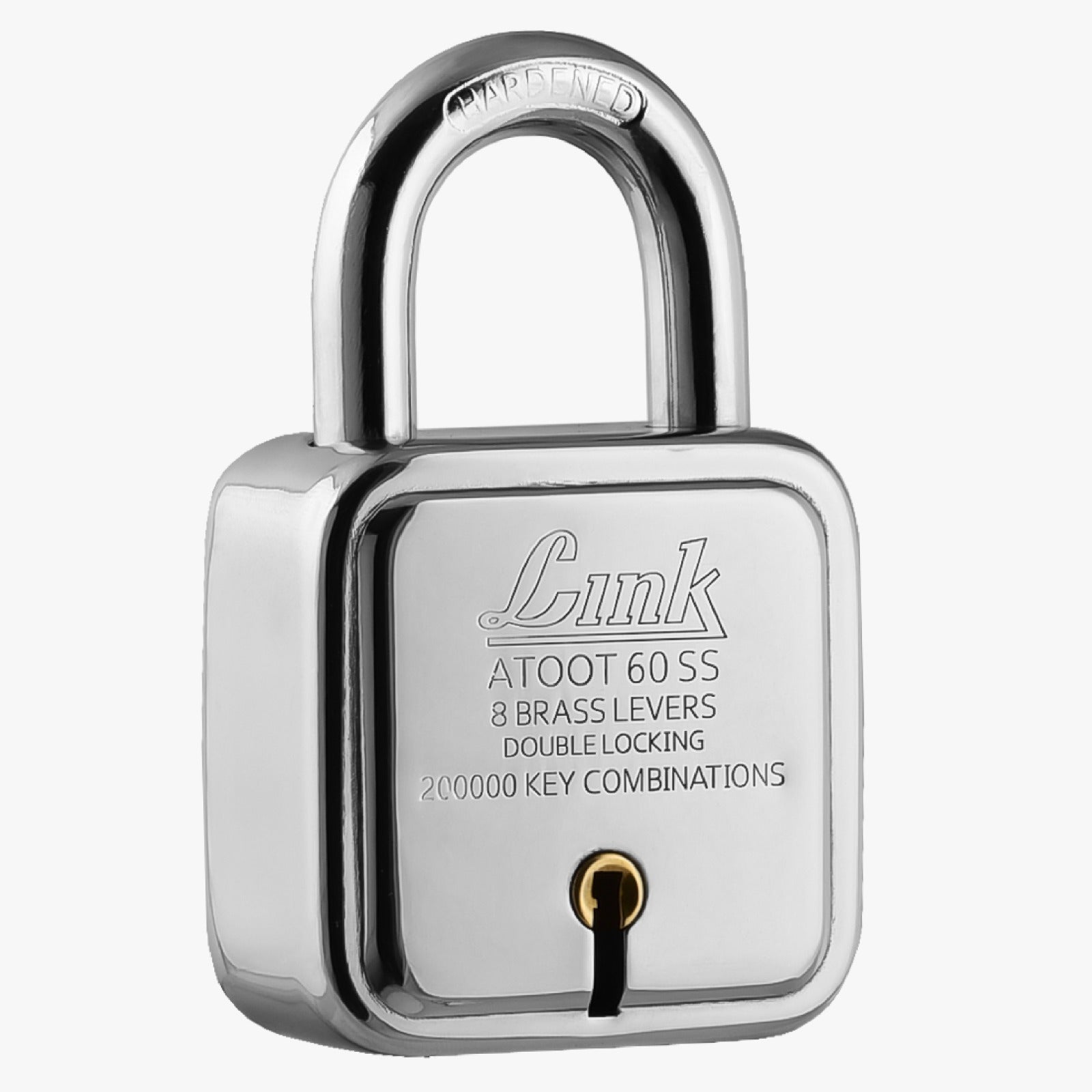 Link Atoot 60mm Advance Padlock | 8 Brass Levers | Hardened Shackle | SS 304 Grade Body