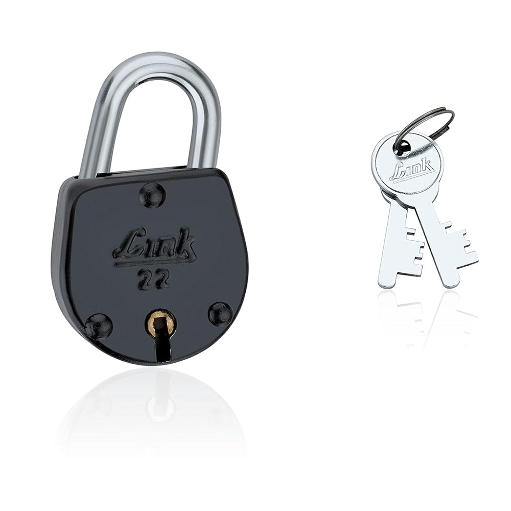 Link 35MM Jewel Coloured Padlock| Steel Body | Brass Lever | 2 Silver Keys | 2 Keys for Each Padlock | Made in India