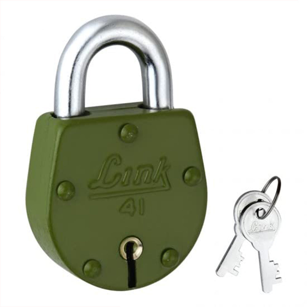 Link 54mm Colored Padlocks No.11 | Steel Body | Brass Lever | 2 Silver Keys | Made in India | 2 Keys for Each Padlock
