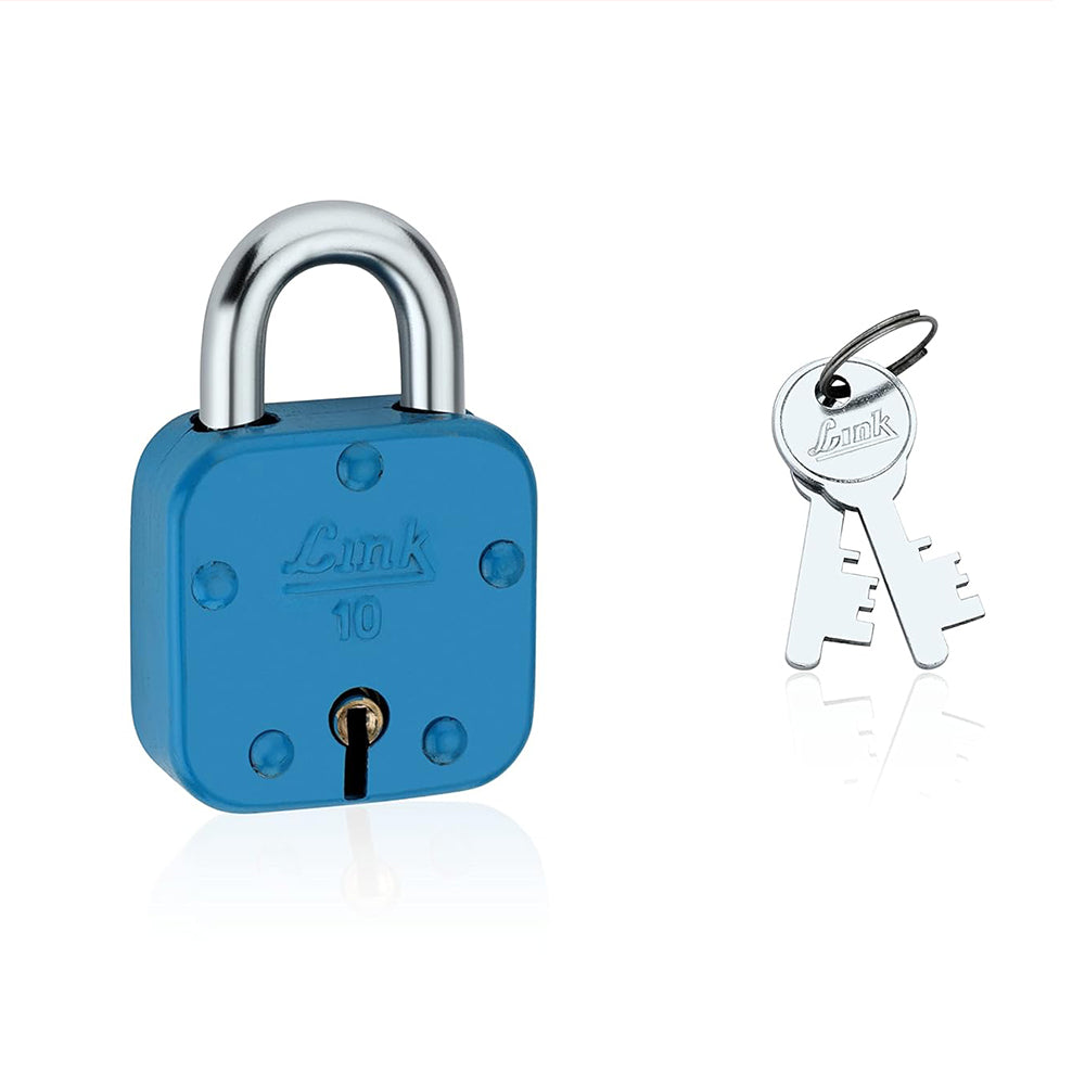 Link 42MM Pearl Coloured Padlocks | Steel Body | Brass Lever | 2 Silver Keys | | Made in India| 2 Keys for Each Padlock